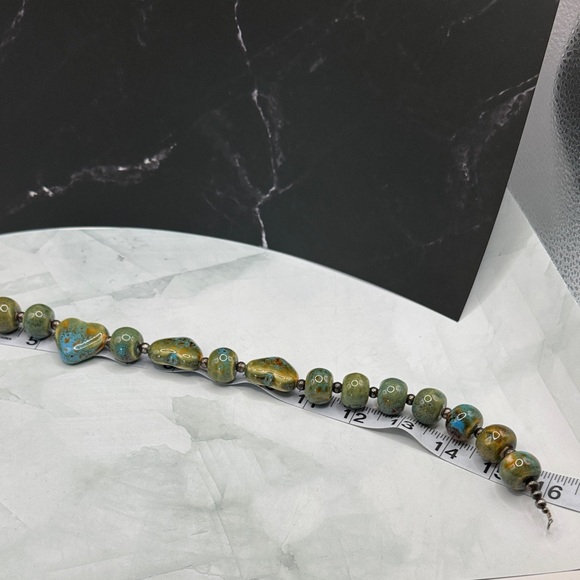 Handcrafted Green Glazed Heart Bead Necklace - Picture 6 of 7